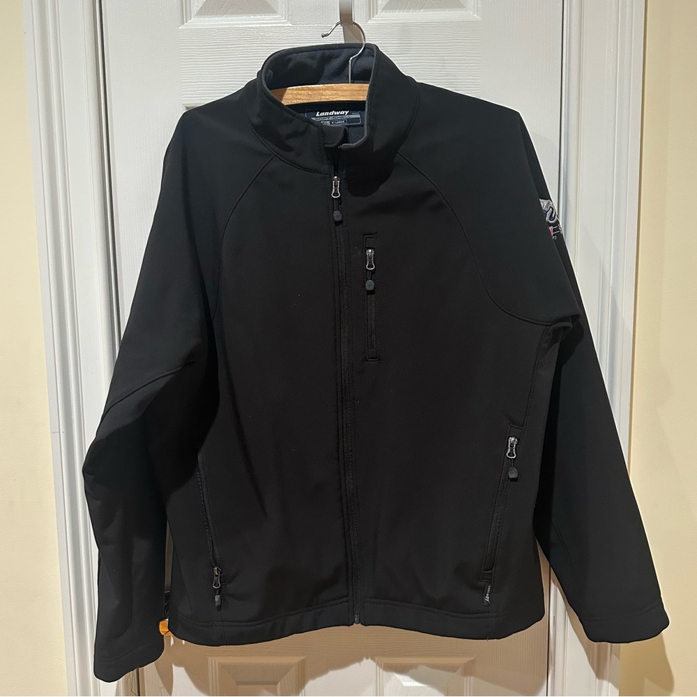 Landway Men's Black Softshell Jacket, Coors branding on Sleeve, Size XL